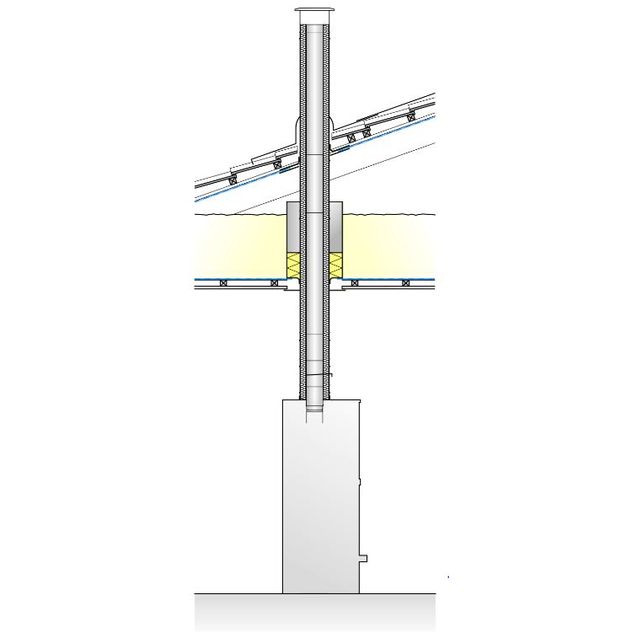 Läpiviennin eriste Schiedel 150mm, suora, T600
