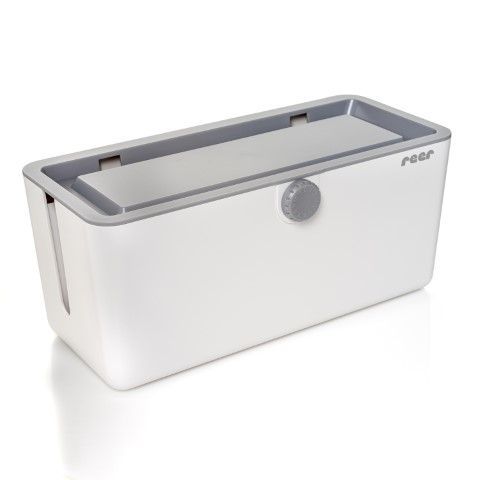 Lapsiturvallinen johtolaatikko Reer 13,5x13,5x31 cm valkoinen