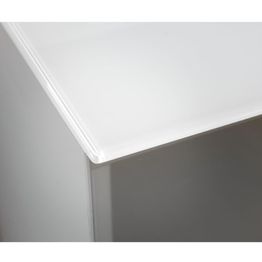 Lasikansi Hiipakka Ida-monitoimipöytään valkoinen