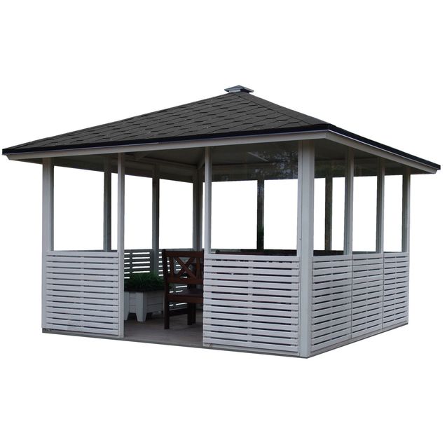 Lasipaviljonki 3x3m aumakatolla