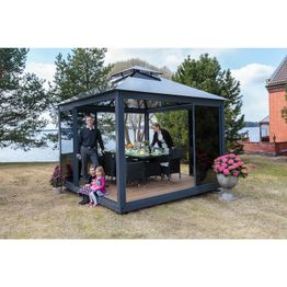 Lasipaviljonki Lucia 315x315 cm eri värivaihtoehtoja