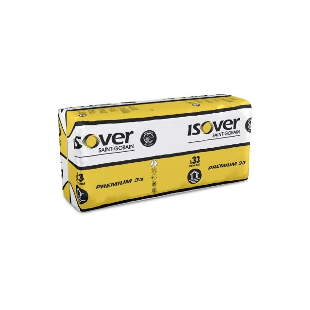 Lasivilla ISOVER Premium 33 125x560x870mm 2.92m²/pkt