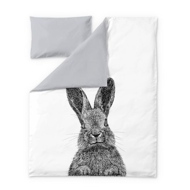 Lasten pussilakanasetti Finlayson Pupu 120x160 cm musta/valkoinen