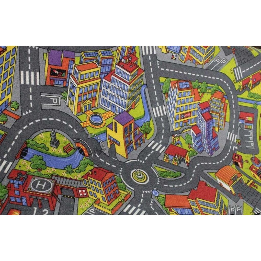 Lastenhuoneen matto Tyyni Design Autotiet 100x200 cm harmaa