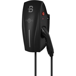 Sähköauton latausasema Beny kiinteällä Type 2 kaapelilla 3-vaihe 22 kW toimii aurinkosähköllä DLB virranhallinta musta WiFi