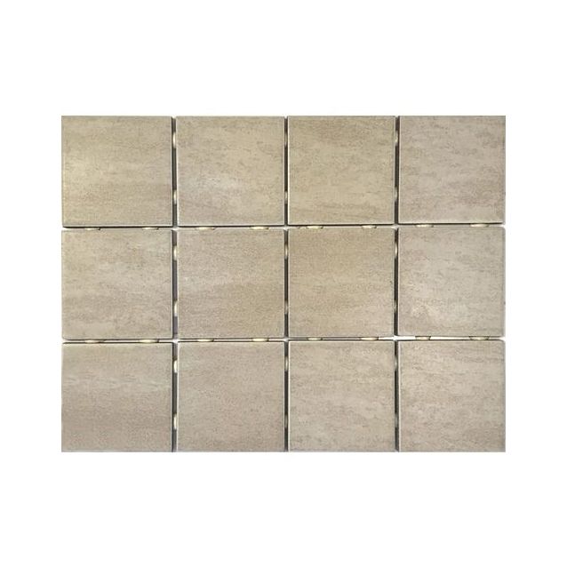 Lattialaatta Bien Alpstone Almond himmeä verkolla 100x100 mm