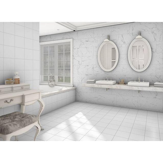 Lattialaatta Kymppi-Lattiat History Jugend Basic White himmeä 250x250 mm