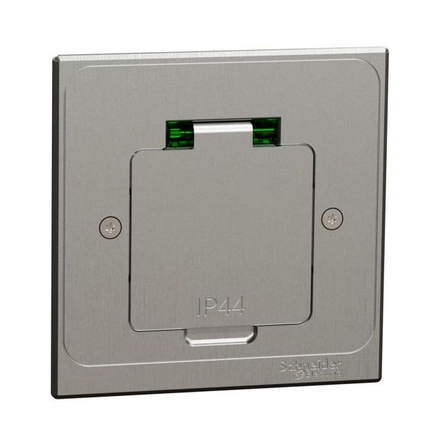 Lattiapistorasia Schneider Electric Unica System+ XS, metalli, neliö