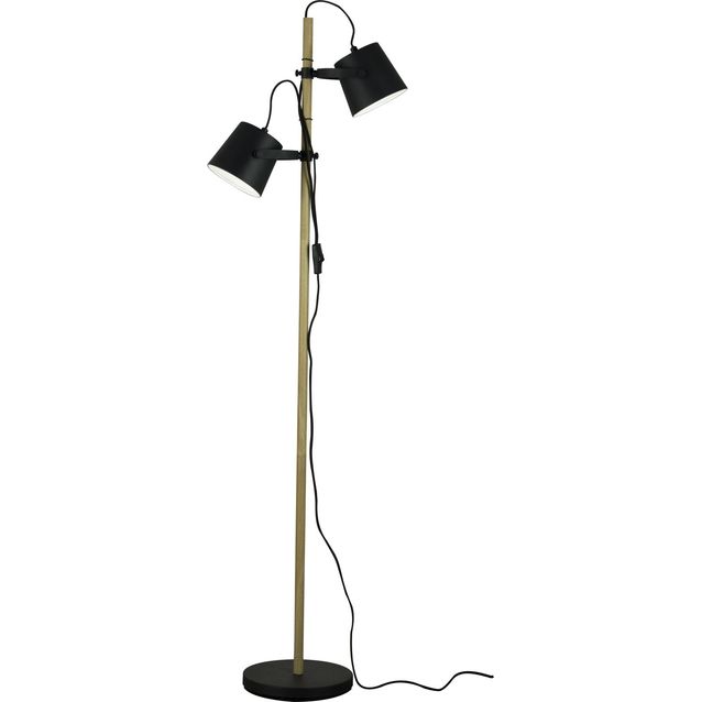 Lattiavalaisin Aneta Espresso 2-osainen suunnattava mattamusta/puu