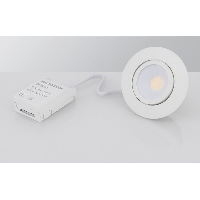 LED-alasvalo Malmbergs MD-230 5W, IP44, valkoinen