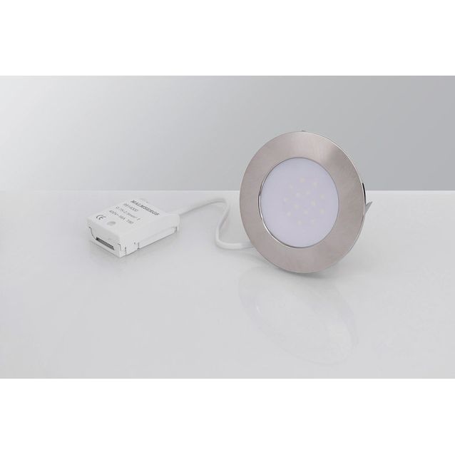 LED-alasvalo Malmbergs MD-232 10W, IP44, satiinikromi