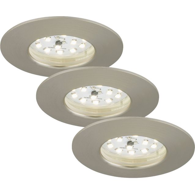 LED-alasvalo Briloner 3-osainen 3x5W IP44 harjattu teräs