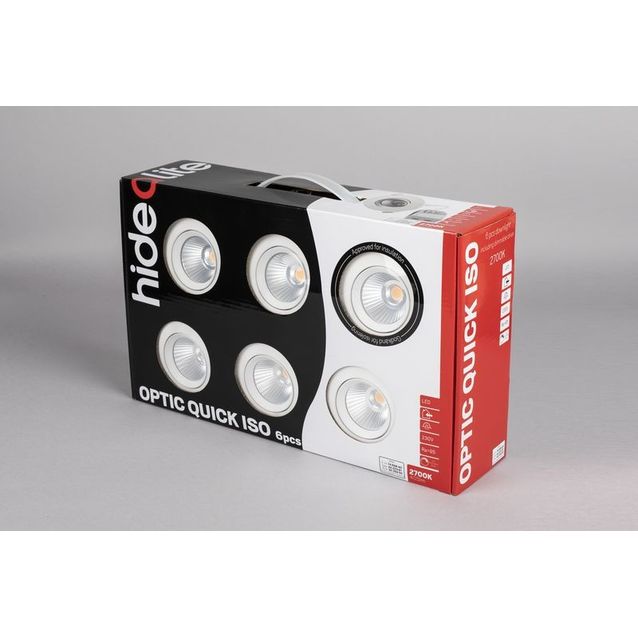 LED-alasvalosarja Hide-a-lite Optic Quick ISO 6-pack 2700K valkoinen