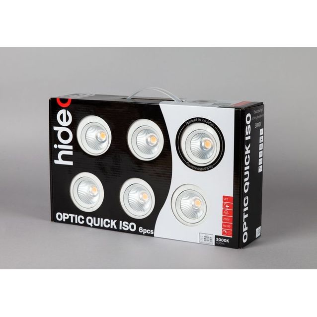 LED-alasvalosarja Hide-a-lite Optic Quick ISO 6-pack 3000K valkoinen
