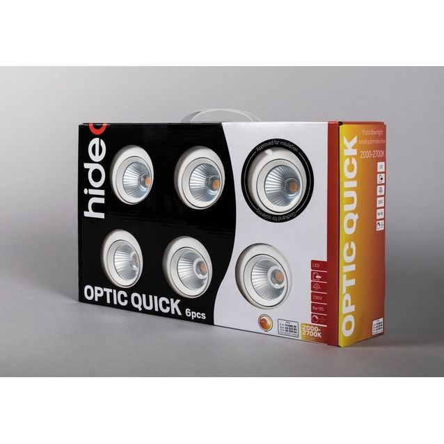 LED-alasvalosarja Hide-a-lite Optic Quick ISO 6-pack Tune valkoinen