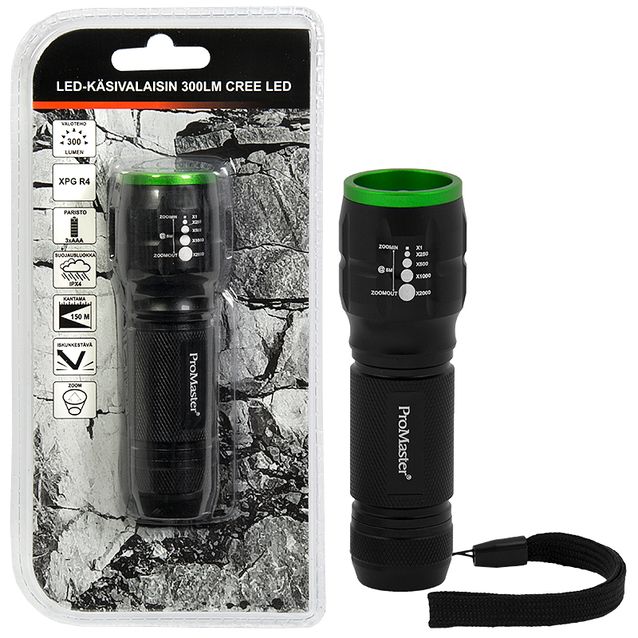 LED-käsivalaisin ProMaster 300 lm XPG R4