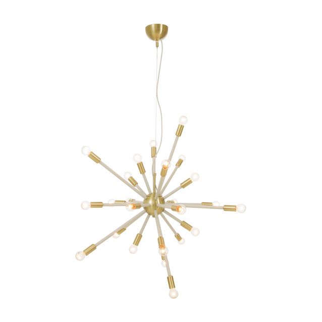 LED-kattokruunu Aneta Lighting Ray valkoinen/mattamessinki