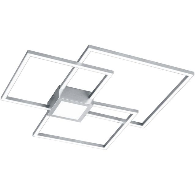 LED-kattovalaisin Trio Hydra, 66x66cm, harjattu teräs
