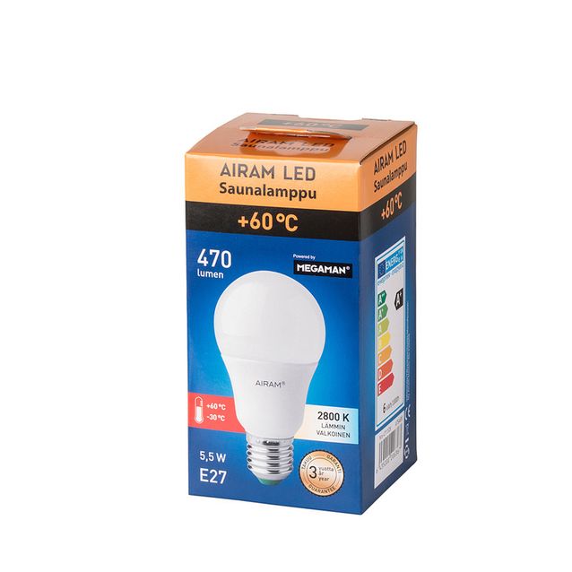 LED-lamppu Airam LED SPECIAL - A60 5,5W/828 E27 SAUNA