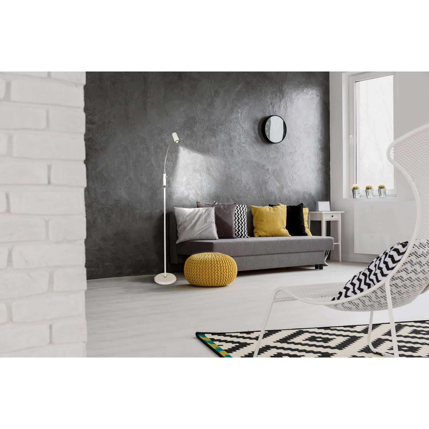 LED-lattiavalaisin Aneta Lighting Gusto olohuoneessa