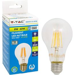 LED-polttimo V-TAC 8W E27 2700 K 800 lm A67 filamentti