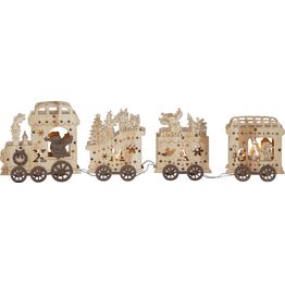 LED-pöytäkoriste Star Trading Yuletide 125x540x80mm puunvärinen