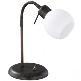 LED-pöytävalaisin Adele Ø 150x400 mm antiikkiruskea/opaalilasi