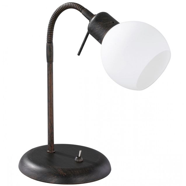 LED-pöytävalaisin Adele Ø 150x400 mm antiikkiruskea/opaalilasi