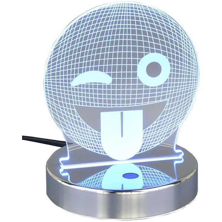 LED-pöytävalaisin Trio Smiley, Ø120x155mm, kromi lisäkuva 2