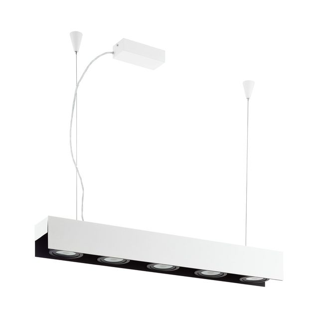 LED-riippuvalaisin Eglo Badalona 5x5.4W 1160x1500x125 mm IP20 himmennettävä valkoinen/musta