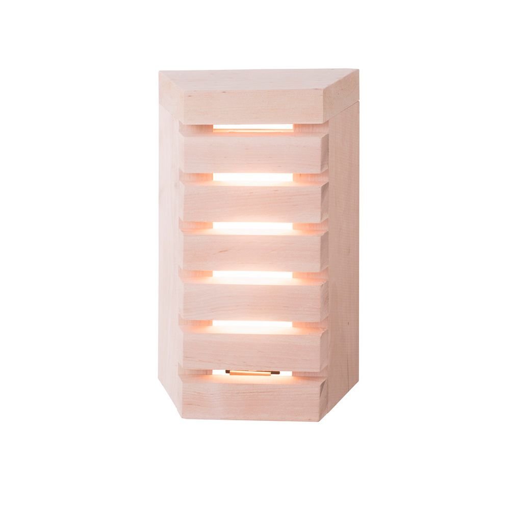 LED-saunavalaisin Airam Saunaled 180TRL 8W/827 312x182x66 mm himmennettävä IP65 tervaleppä