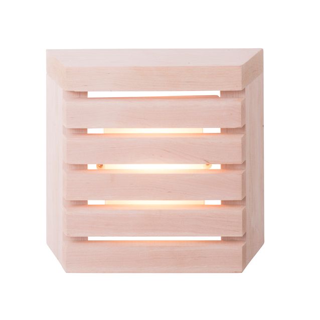 LED-saunavalaisin Airam Saunaled 260TRL 8W/827 270x268x66 mm himmennettävä IP65 tervaleppä