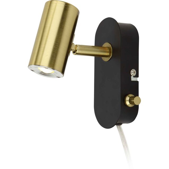 LED-seinäspotti Aneta Lighting Gusto himmennettävä musta/mattamessinki