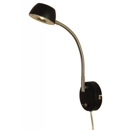 LED-seinävalaisin Juno 90x280x280 mm musta/kromi