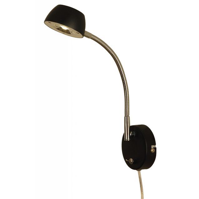 LED-seinävalaisin Juno 90x280x280 mm musta/kromi