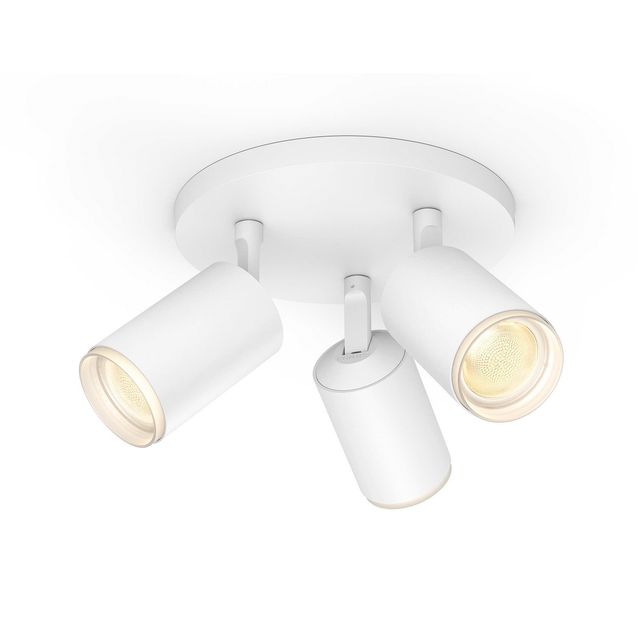 LED-spottivalaisin Philips Hue Fugato bluetooth 3x5.7W IP20 GU10 Ø195x153 mm valkoinen
