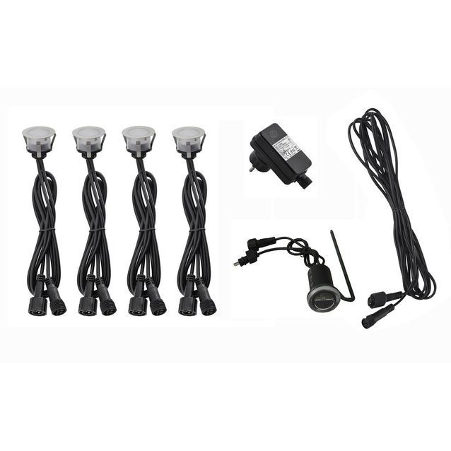 LED-terassivalosarja LED Energie 4x0,4W IP65/44 3000K hämäräkytkin