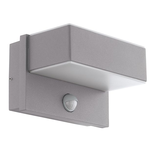 LED-tunnistinvalaisin Eglo Azzinano 2x5.6W 185x115x125 mm IP44 hämäräkytkimellä hopea/valkoinen