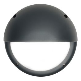 LED-ulkoseinävalaisin Airam Cestus Round Eye, 20W/840, Ø261x150mm, IP65, antrasiitti/opaali