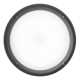 LED-ulkoseinävalaisin Airam Cestus Round max 100W E27 Ø261x140 mm IP65 antrasiitti/opaali