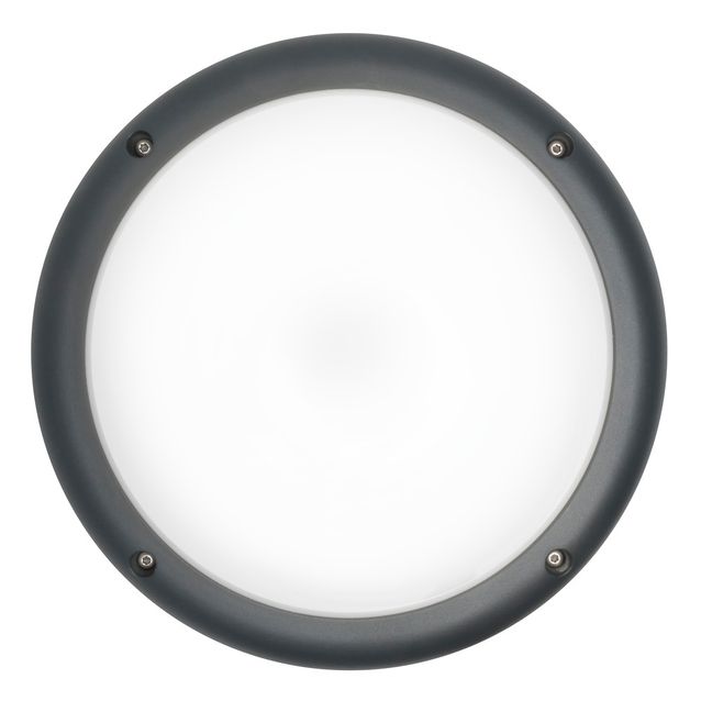 LED-ulkoseinävalaisin Airam Cestus Round max 100W E27 Ø261x140 mm IP65 antrasiitti/opaali