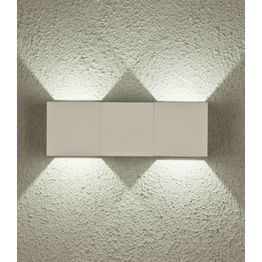 LED-ulkoseinävalaisin Aneta Lighting Twin IP54 ylös-alasvalo valkoinen
