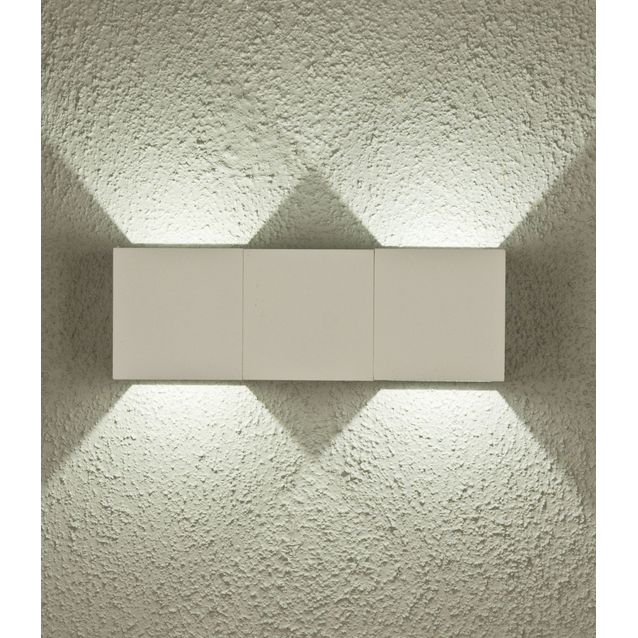 LED-ulkoseinävalaisin Aneta Twin IP54 ylös-alasvalo valkoinen