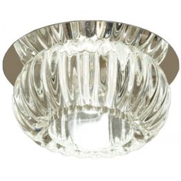 LED-alasvalo Aneta Lighting Sorrento IP44 Ø 100x85 mm upotettava, kirkas lasi, kromi