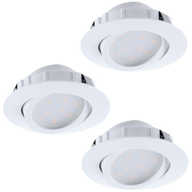 LED-alasvalosarja Eglo 3x6W Ø84mm valkoinen 95851