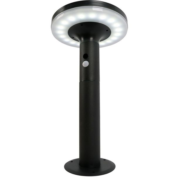 LED-aurinkokennopollarivalaisin Lumo Solar IP44 37cm musta