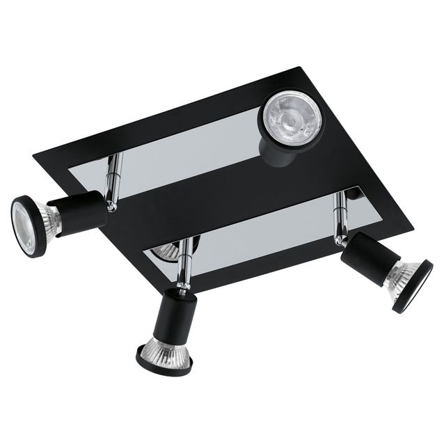 LED-kattospotti Eglo Sarria 4-osainen musta kromi 94966