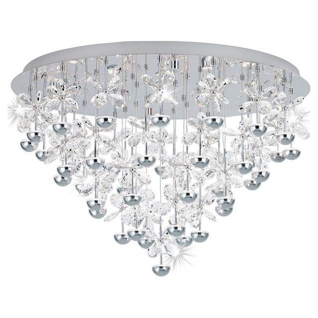 LED-Kattovalaisin Eglo Pianopoli Ø780mm kromi kristalli 39246