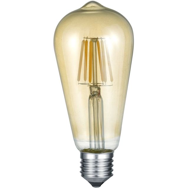 LED-lamppu Trio E27, filament, industrial, 6W, 420lm, 2700K, ruskea