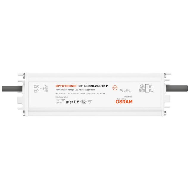 LED-liitäntälaite Triton 60W OTP IP67 12/230V 180x50x34 mm